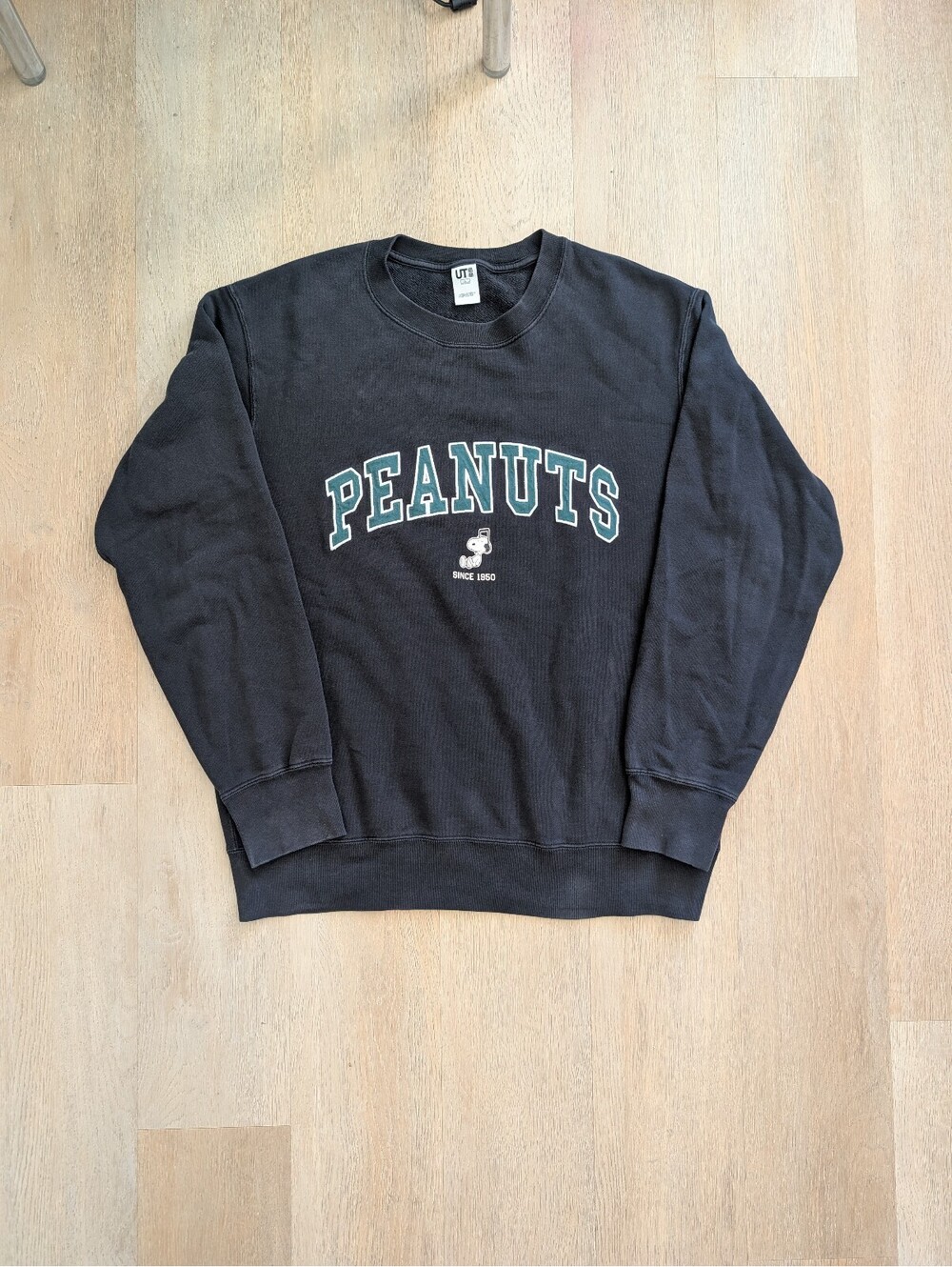 Uniqlo UT Peanuts Snoopy Crewneck Sweatshirt Black Casual Retro Streetwear L